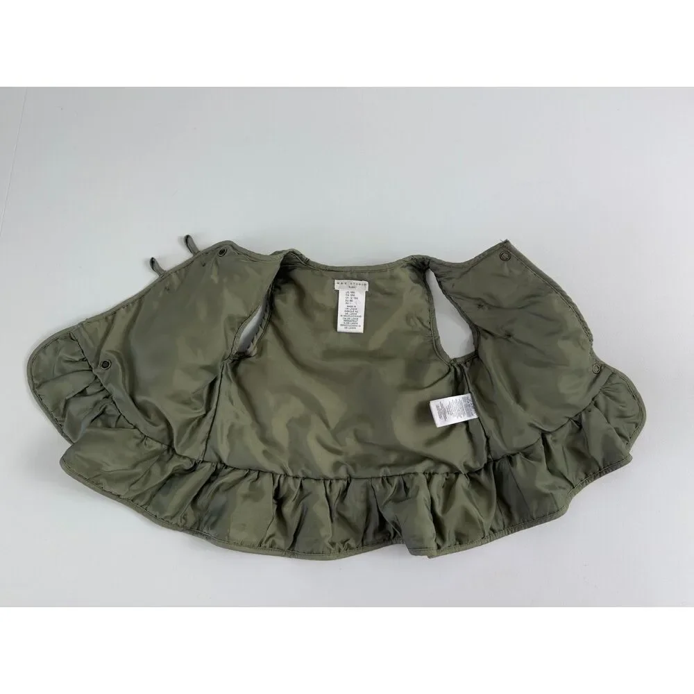 Max Studio Kids Green Geometric Quilted Vest Girls Size 18 Months